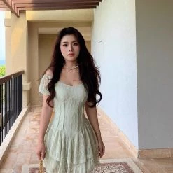 Boss JIA [Premium Selected] Minty Mojito Lace Mini Dress New Arrivals