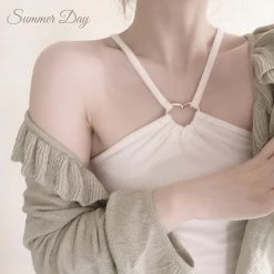 RIBERRY [Basic] Dolly Heart Vest Top