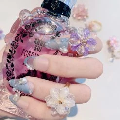 Peiliee Shop New Arrivals Sakura Rain Fairy Dream Handmade Ring Hairpin Necklace Set