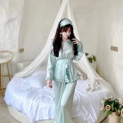 Summer Joy New Arrivals Angelic Mint Satin Lounge Wear Set 21 Summer Joy New Arrivals Angelic Mint Satin Lounge Wear Set