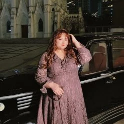 DAJUN [Curve Beauty] Roma Holidays Lace Vintage Dress New Arrivals