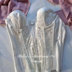 Peiliee X Blueberry Pie Vintage New Arrivals [Vintage Rework] Vintage Corset Bustier In Cream Beige Corset
