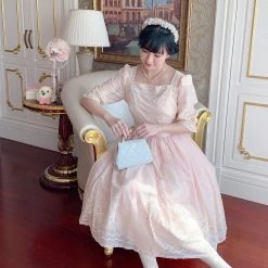 Sweet Piknis New Arrivals [Premium Selected] Princess Melody Golden Pattern Vintage Gown Evening Dress