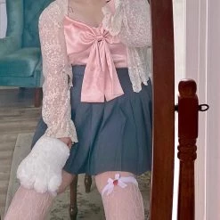 DAJUN [Curve Beauty] Angel Garden Lace Shirt Cardigan