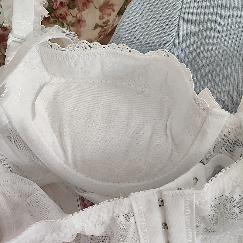 Japanese Lingerie Angel Ribbon For Stars And Roses Bra Set 4 Japanese Lingerie Angel Ribbon For Stars And Roses Bra Set