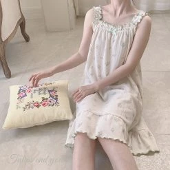 RIBERRY [Petite] Tulips And You Soft Lounge Wear Dress Pjs New Arrivals