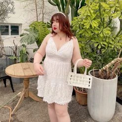 Lan Studio New Arrivals [Curve Beauty] Cotton Candy Cotton Dress