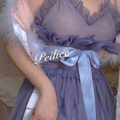 Peiliee Shop [Premium Selected] Iris Pallida Lam Lavender Dress New Arrivals