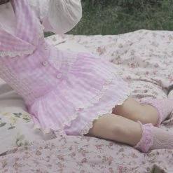 12 Studio Teaberry Ice Cream Gingham Mini Dress