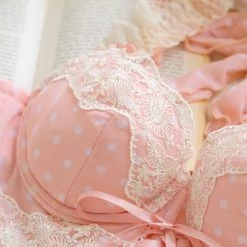 Miss KIKI (Curve Size Included) Peach Bae Soft Pink Dots Bra Set [Premium Selected Japanese Brand] New Arrivals