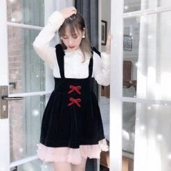 Meow The Girl With Angel Aroma Velvet Dress New Arrivals
