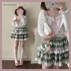 My Favorite 2022 New Arrivals [Basic] Strawberry Cheese Cake Lace Top