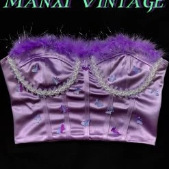 MANXI VINTAGE Butterfly Dreams Y2K Style Corset With Bones