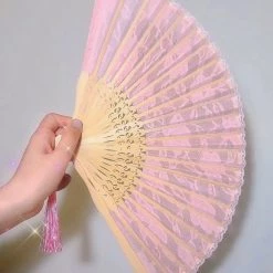Peiliee Shop [Basic] Kyoto Sakura Season - Lace Handle Fan