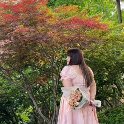 Peiliee Shop [Peiliee Design 5 Years Anniversary] Sakura Soft Satin Dress Set New Arrivals