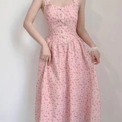 Vintage Inspired Cherry Blossom Floral Dress Gown