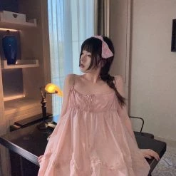 New Arrivals [Mid Season Sale] Escaped Bunny In Peach Flower Garden Dress (designer Arilf)