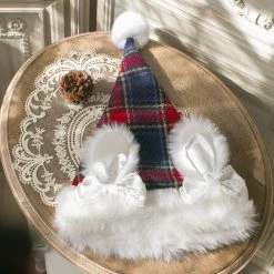Peiliee Shop New Arrivals [2020 Version] The Sparkle Time Of The Year - Bun Bun Ear Pom Pom Faux Fur Christmas Hat