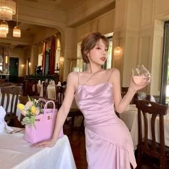 Chic Memories New Arrivals Lilac Aroma Satin Mini Dress