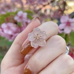 Jewelry New Arrivals Sakura Crystal Natural Gem Stone Necklace Bracelet Set