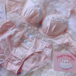 Japanese Lingeire Angel Like Ribbon Bra Set