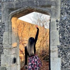 Dark Rose Floral Mini Dress Designer Arilf Summer 2022