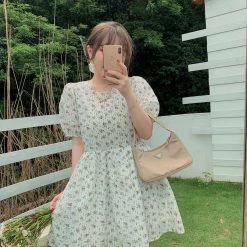 Peiliee Shop New Arrivals [Premium Selected] Romantic Melody Floral Cotton Dress