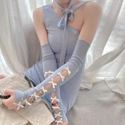 [Arilf Design] The Tender Trap Bodycon Mini Dress With Gloves Set