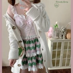 My Favorite 2022 New Arrivals [Basic] Strawberry Cheese Cake Lace Top