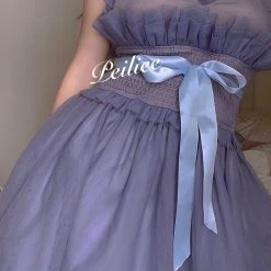 Peiliee Shop [Premium Selected] Iris Pallida Lam Lavender Dress New Arrivals