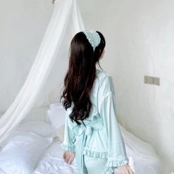 Summer Joy New Arrivals Angelic Mint Satin Lounge Wear Set 16 Summer Joy New Arrivals Angelic Mint Satin Lounge Wear Set