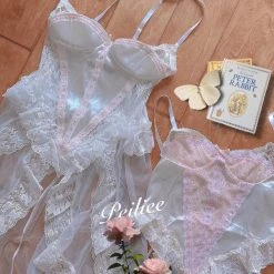 RosySwan New Arrivals [Handmade] A Night In Paris Pink Vintage Lingerie Body