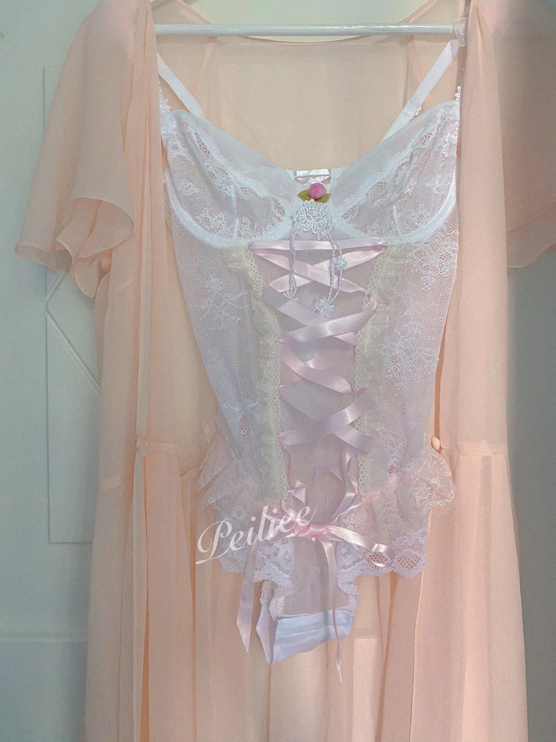 Peiliee Shop Snow Angel Handmade Corset Lingerie 2 Peiliee Shop Snow Angel Handmade Corset Lingerie