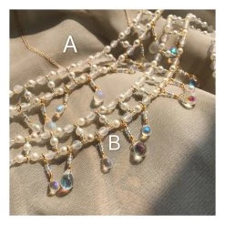 Peiliee Shop Fairies Sparkle Crystal Drops Necklace Handmade New Arrivals