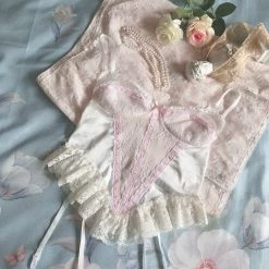 RosySwan New Arrivals [Handmade] A Night In Paris Pink Vintage Lingerie Body