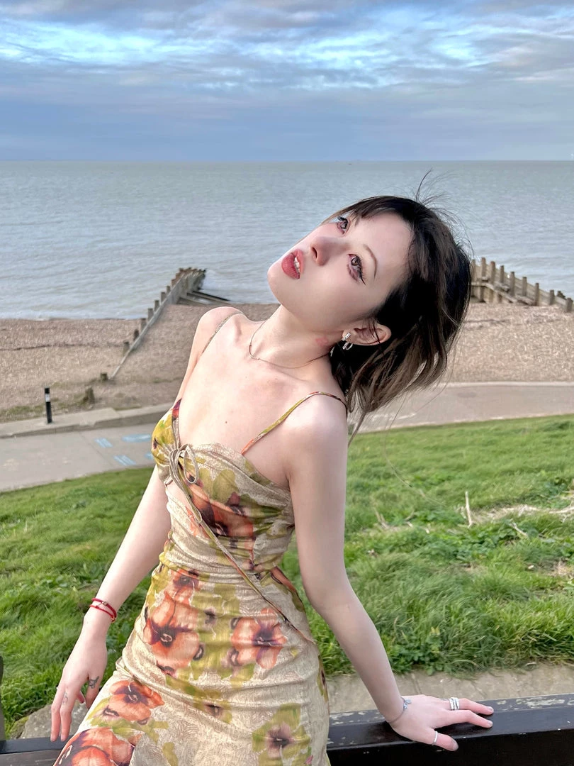 Arilf Pomegranate Flower Sea Floral Dress 4 Arilf Pomegranate Flower Sea Floral Dress