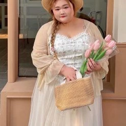 Basic Fashion [Curve Beauty] Flower Diary Floral Vest Top