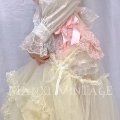 Peiliee Shop Cloudy Pink Lace Corset Top Last Chance