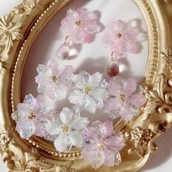 Peiliee Shop New Arrivals Sakura Rain Fairy Dream Handmade Ring Hairpin Necklace Set