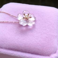 Jewelry New Arrivals Sakura Crystal Natural Gem Stone Necklace Bracelet Set