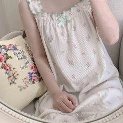 RIBERRY [Petite] Tulips And You Soft Lounge Wear Dress Pjs New Arrivals