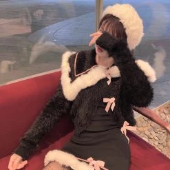 Peach Brownie Dress Coat Set By Designer Arilf