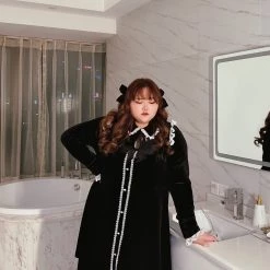 DAJUN [Curve Beauty] Rose For My Queen Gothic Velvet Vintage Dress New Arrivals