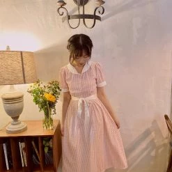 [Premium Selected] Arrived In Dream Land Gingham Dress (designer Rose Candy)
