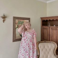 DAJUN Rose Story Floral Dress