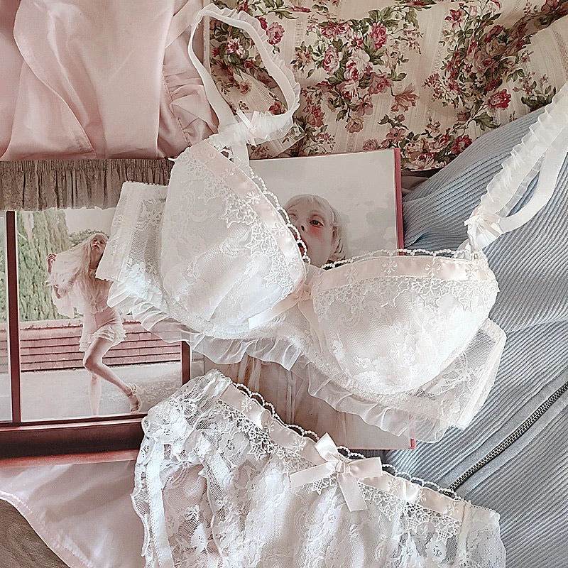 Japanese Lingerie Angel Ribbon For Stars And Roses Bra Set 24 Japanese Lingerie Angel Ribbon For Stars And Roses Bra Set