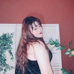 Peiliee Shop [Peiliee Curve] You Are My Galaxy Velvet Bodycon Dress New Arrivals