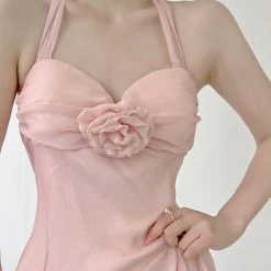 Vintage Inspired New Arrivals Soft Rose Angel Chiffon Dress
