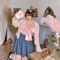 DAJUN [Curve Beauty] Angel Garden Lace Shirt Cardigan