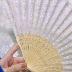 Peiliee Shop [Basic] Kyoto Sakura Season - Lace Handle Fan